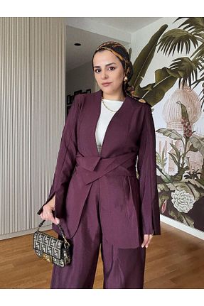 ست بالاتنه و پائین تنه حجاب زرشکی رگولار Aselim Hijap Moda - کد 933726251