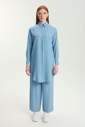 تونیک حجاب آبی بافتنی Zühre - کد 933749328