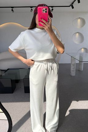 ست بالاتنه و پائین تنه سفید زنانه اسلیم solena sln - کد 933733875