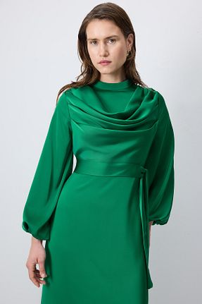 لباس حجاب سبز زنانه نیمه فیت Touche Prive - کد 933720736