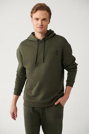 سوئیشرت خاکی مردانه چاپی Avva - کد 778936316