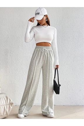شلوار کرمگن طوسی زنانه پاچه گشاد MNKSPORT - کد 933757680