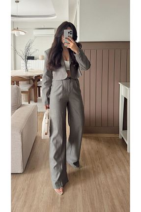 ست بالاتنه و پائین تنه خاکی زنانه بافتنی Fistan Byn Melisa - کد 933771315