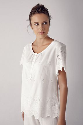 ست لباس راحتی بارداری نباتی زنانه پنبه ای Artış - کد 87394646