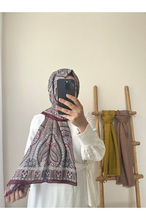 شال زرشکی زنانه پنبه پلی استر VALOR - کد 933767154