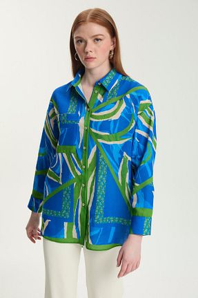 پیراهن حجاب آبی زنانه رگولار Zühre - کد 933786398