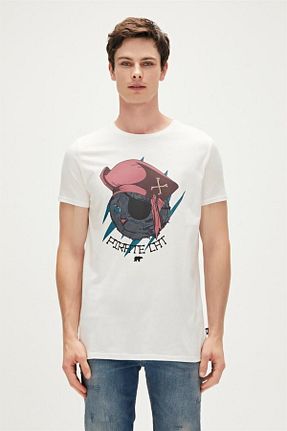 تیشرت سفید مردانه Fitted Bad Bear - کد 635071331