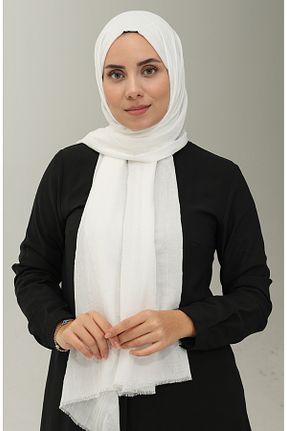 روسری سفید 70 * 180 sefamerve - کد 848440792