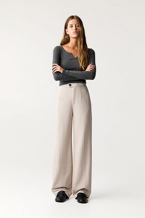شلوار بژ زنانه پلی استر Pull & Bear - کد 898525724