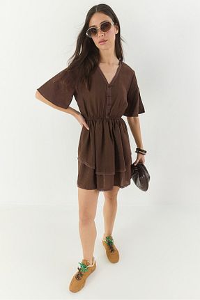 لباس قهوه ای زنانه بافتنی Bianco Lucci - کد 933833602