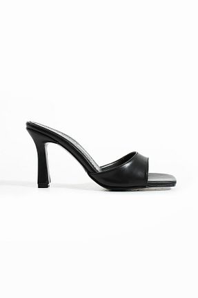 دمپائی مشکی زنانه چرم مصنوعی Gökçe Shoes - کد 933794018