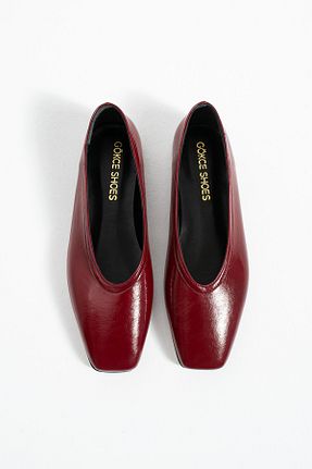 بابت زرشکی زنانه چرم لاکی Gökçe Shoes - کد 933801283