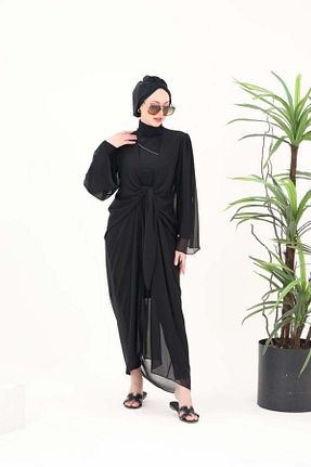 رویه بیکینی مشکی زنانه پلی استر NS Tasarım Tesettür Mayo - کد 814825006