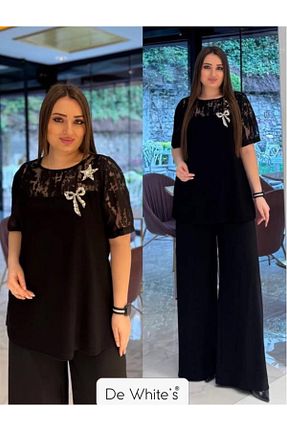 بلوز سایز بزرگ مشکی زنانه سایز بزرگ DE WHITES - کد 935566276
