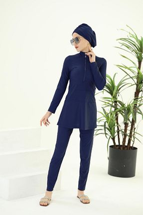 مایو حجاب سرمه ای زنانه ساده NS Tasarım Tesettür Mayo - کد 814652806