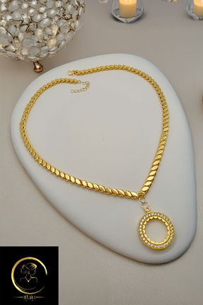 گردنبند استیل ( فولاد ) زرد زنانه استیل (فولاد) xtaki - کد 933817925