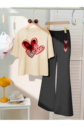 ست بالاتنه و پائین تنه بژ بچه گانه بافت MORNİNG KİDS - کد 933811957
