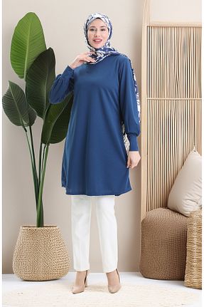 تونیک حجاب سرمه ای زنانه بافتنی sefamerve - کد 934619078
