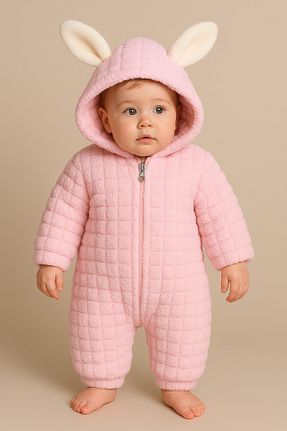 سرهمی فضانوردی صورتی بچه گانه پنبه ای Chicsy Baby - کد 868518687