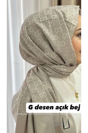 شال بژ زنانه پنبه ای modayışığı - کد 932021050