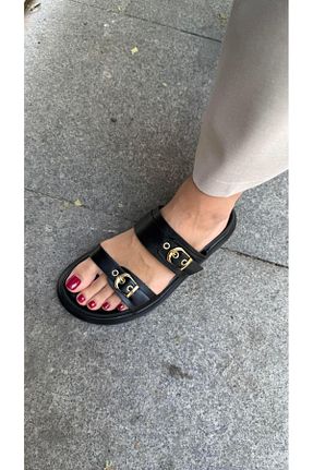 دمپائی مشکی زنانه چرم مصنوعی Eataly Shoes - کد 933873693