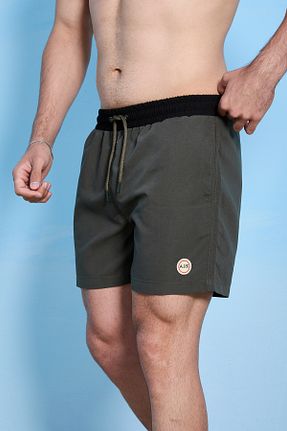 شلوارک ساحلی خاکی مردانه پلی استر AJ 81 - کد 934769501