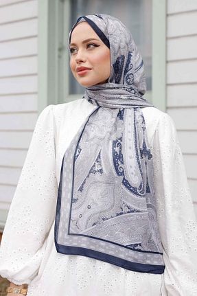 روسری سرمه ای Etnik benguen - کد 933876430
