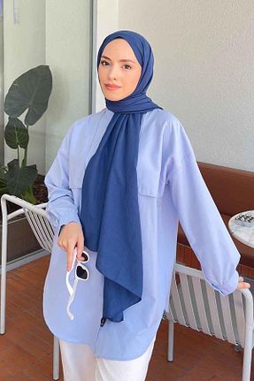 شال سرمه ای زنانه پنبه ای lamelif - کد 933899998