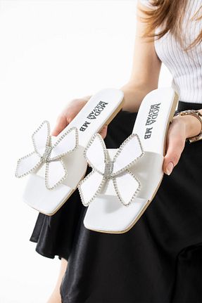 دمپائی سرمه ای زنانه چرم مصنوعی MODA BULVARI - کد 929730125