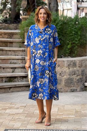 لباس آبی زنانه بافتنی Nevin Kaya Moda - کد 933952772