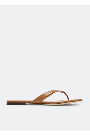 دمپائی قهوه ای زنانه چرم مصنوعی Tory Burch - کد 869406680
