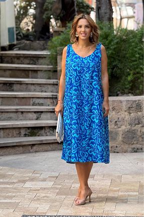 لباس آبی زنانه بافتنی Nevin Kaya Moda - کد 933959211