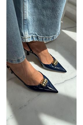 کفش پاشنه بلند کلاسیک سرمه ای زنانه چرم مصنوعی Eataly Shoes - کد 933927112
