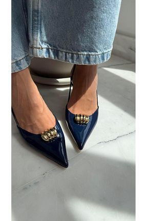کفش پاشنه بلند کلاسیک سرمه ای زنانه چرم مصنوعی Eataly Shoes - کد 933927112