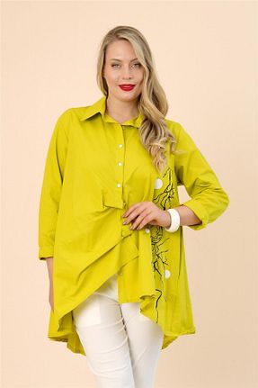 پیراهن سایز بزرگ زرد زنانه سایز بزرگ Zedd+ Plus - کد 933985796