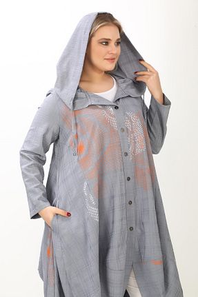 لباس سایز بزرگ طوسی زنانه ویسکون Zedd+ Plus - کد 933985363