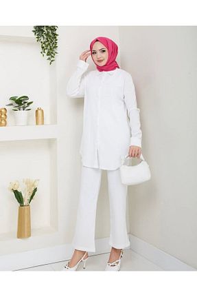 ست بالاتنه و پائین تنه حجاب سفید زنانه مام فیت modasindoma - کد 933997794