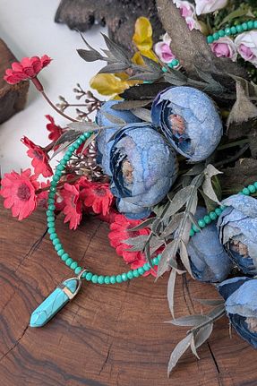 گردنبند جواهر رنگی زنانه سنگ طبیعی cheetah quality - کد 934001987