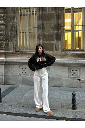 شلوار سفید زنانه لیکرا Ebru - کد 936254735
