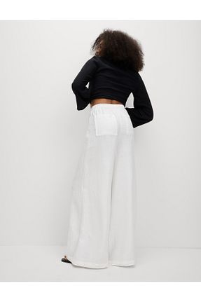 شلوار بژ زنانه کتان Marks & Spencer - کد 934038683