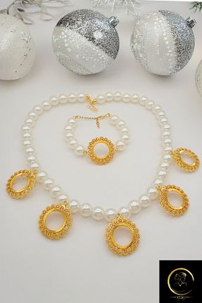 گردنبند جواهر زرد زنانه روکش طلا xtaki - کد 934033738