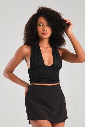 شلوارک ساحلی مشکی زنانه مخلوط پلی آمید Zula Moda - کد 898054109