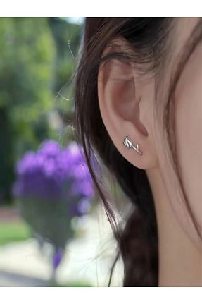 گوشواره جواهر طوسی استیل ضد زنگ FT Tasarım - کد 934070398