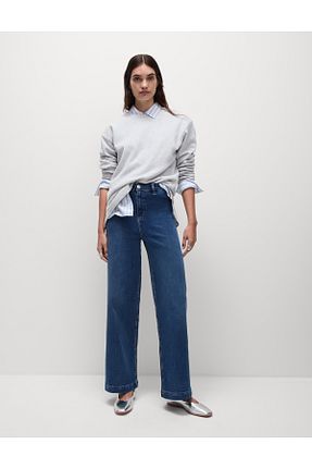شلوار جین سرمه ای زنانه پاچه گشاد Marks & Spencer - کد 934071777