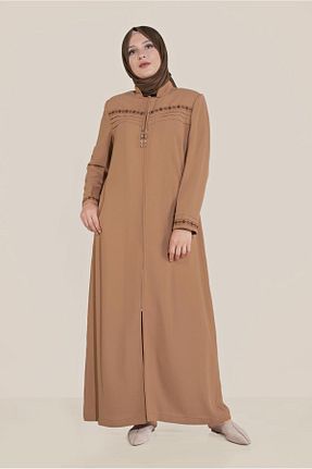 مانتو بلند حجاب قهوه ای زنانه Alvina - کد 869226809