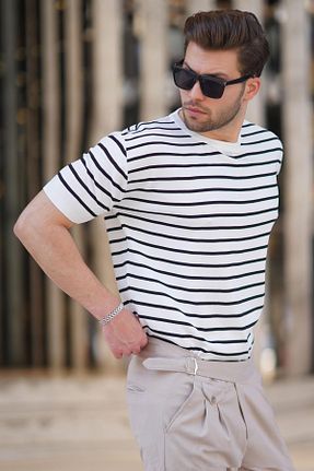تیشرت سفید مردانه رگولار Madmext - کد 834648384
