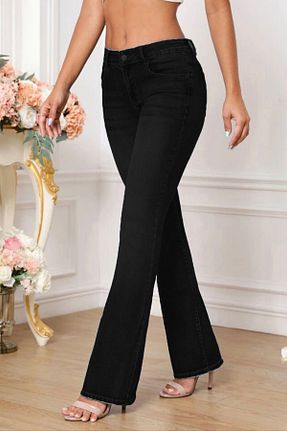 شلوار جین مشکی زنانه پاچه اسپانیولی CEDY DENIM - کد 886690849