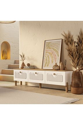 میز و پایه تلویزیون زرد MDF Mezza - کد 934097892