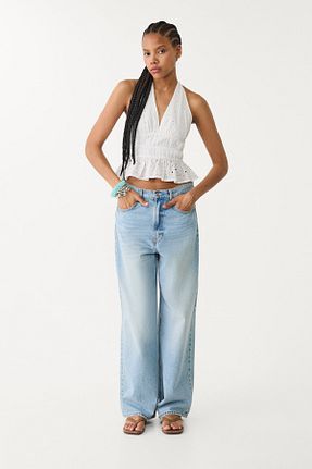 بلوز سفید زنانه رگولار Stradivarius - کد 934098546