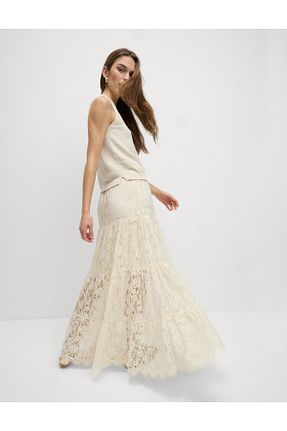 دامن بژ زنانه پلی استر Marks & Spencer - کد 934102329